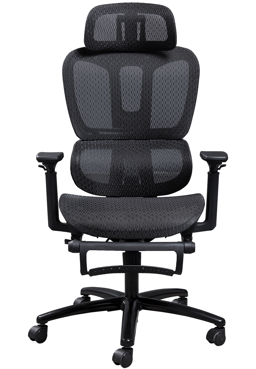 Ergonomisk Mesh Kontorsstol Plastram Klassisk Design Mesh Stol Justerbart Nackstöd Kontorsstol med Fotstöd
