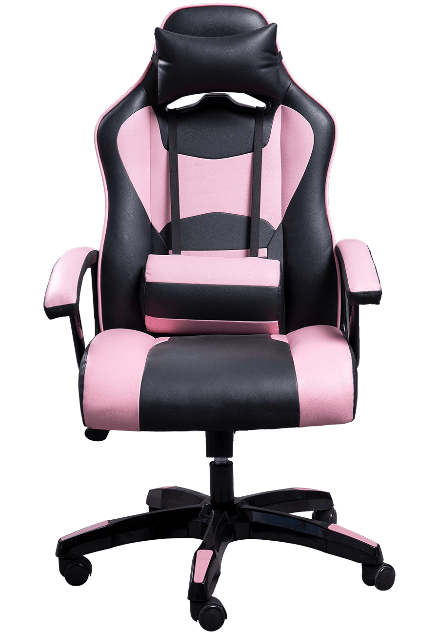 Överlägsen kvalitet svart rosa PU läder kontorsstol Bekväm sittande PC Gamer Racing stol