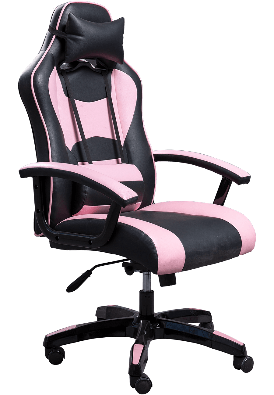 Överlägsen kvalitet svart rosa PU läder kontorsstol Bekväm sittande PC Gamer Racing stol details