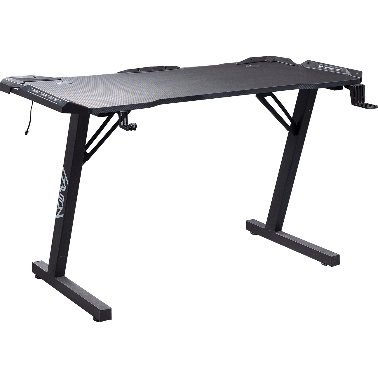 Lyxig, cool design Anpassa logotyp Z-Shape Hemdator Laptop Skrivbord RGB Light Gaming Desk details